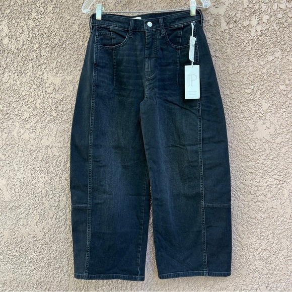 NWT Anthropologie Picro Barrel Leg Jeans Women's Size 26 Black Trendy Denim